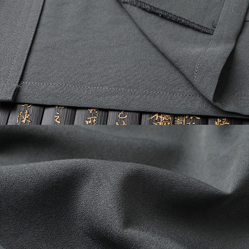 Buddha Stones Tang Suit Hanfu Drago Cinese Tradizionale Kung Fu Uniforme Manica Corta Top e Pantaloni Abbigliamento Uomo Set - image 11