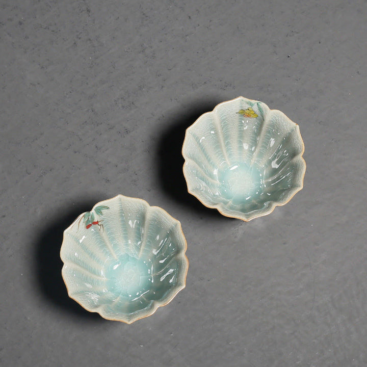 Buddha Stones Nespolo giapponese Corniolo Biancospino Morning Glory Tazza da tè in ceramica Tazza da tè Kung Fu