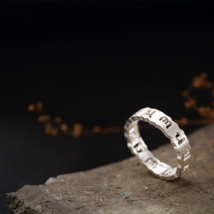 Buddha Stones Tibetano Argento Sterling 925 Om Mani Padme Hum Pace Cavo