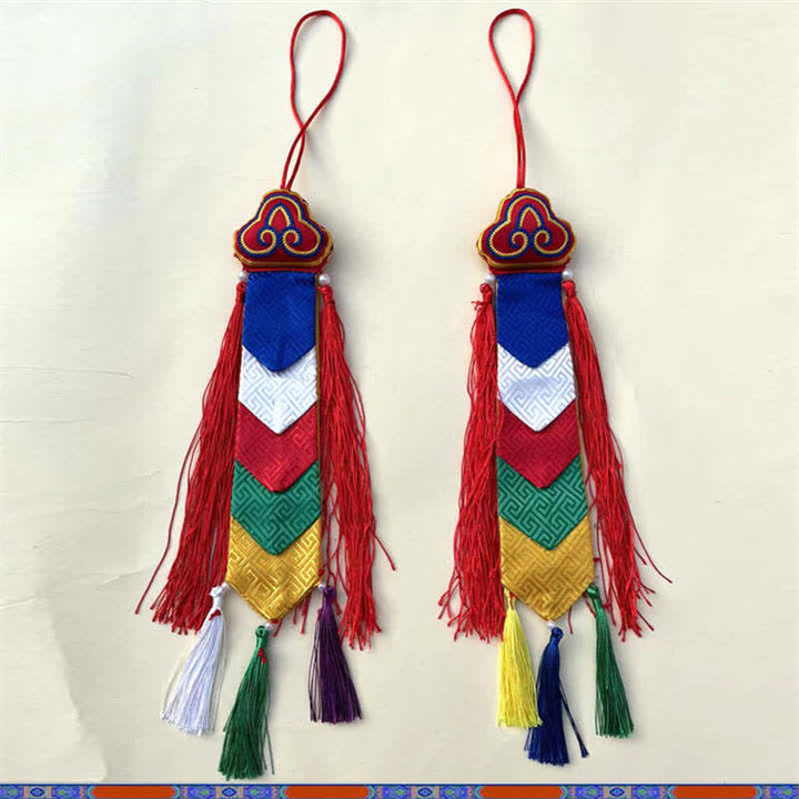 Fiore di loto Otto simboli di buon auspicio Meditazione Illuminazione Nappe colorate Arte murale