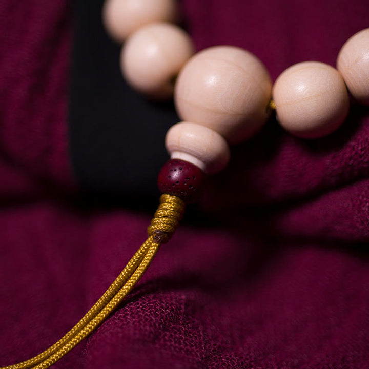 Buddha Stones Naturale Abelia Biflora Legno Benedizione Polso Mala