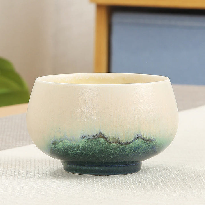 Buddha Stones Tazza da tè in ceramica verde creativa Tazze da tè Kung Fu