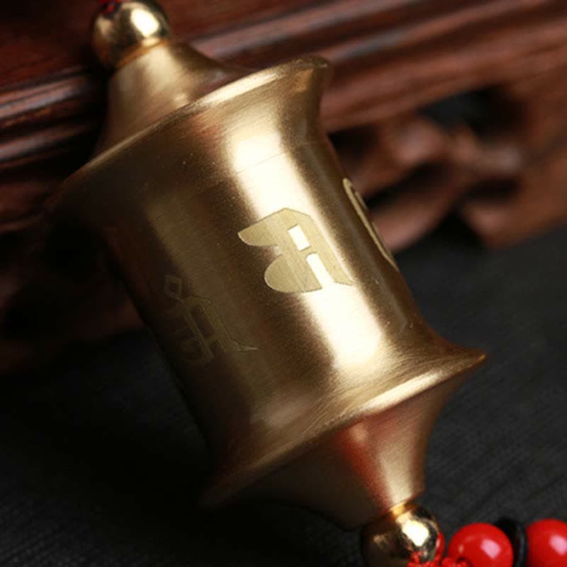 Buddha Stones Tibet Om Mani Padme Hum Ruota della preghiera Nove Palazzo Otto trigrammi Rame Decorazione appesa all'auto