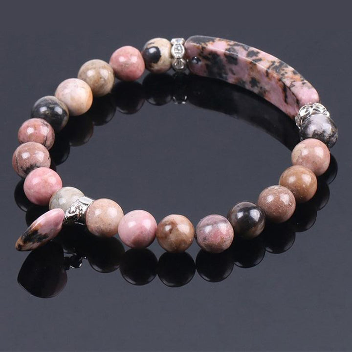 Braccialetto di perline curative con cuore d'amore in quarzo naturale Buddha Stones
