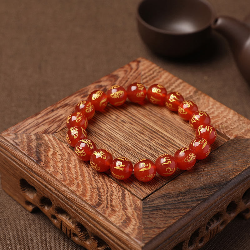 Braccialetto di meditazione Om Mani Padme Hum in onice nero e cristallo bianco del Tibet Buddha Stones