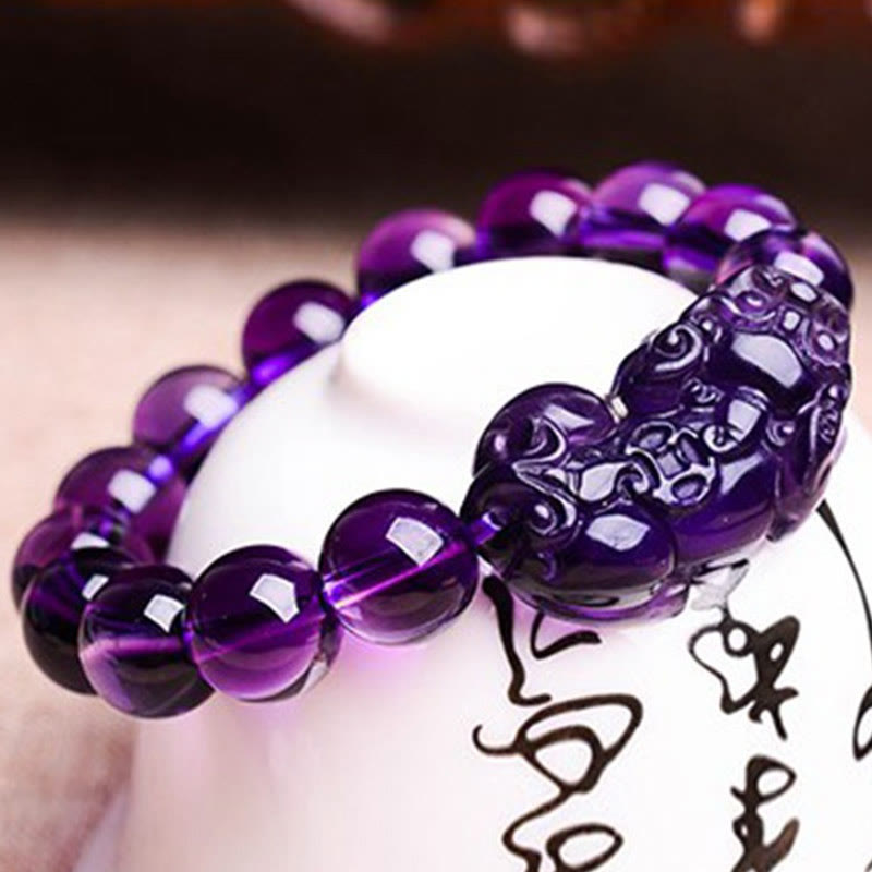 Braccialetto Buddha Stones Feng Shui Ametista Fortuna Ricchezza