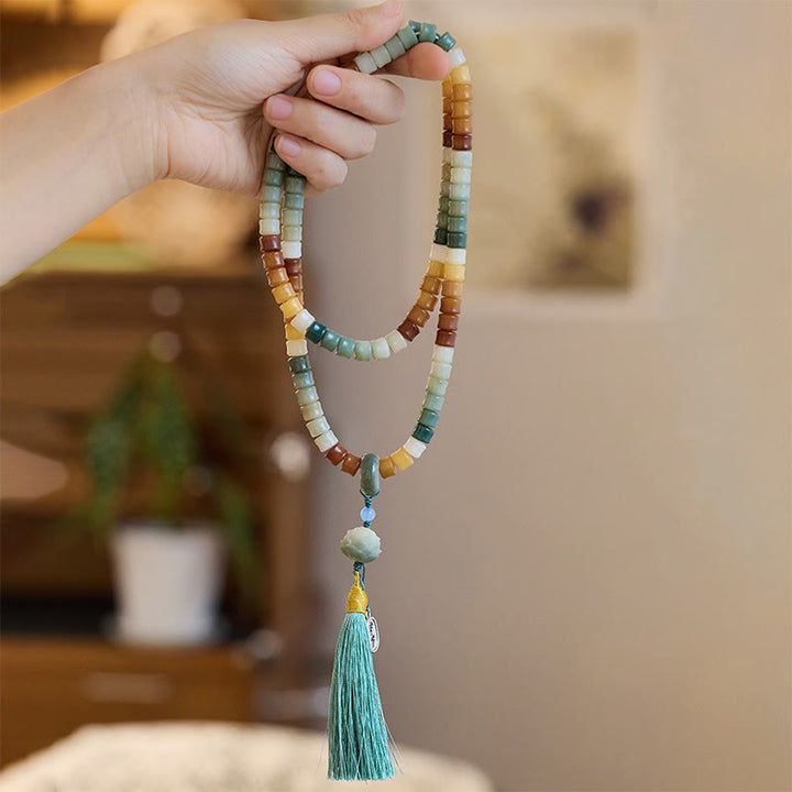 Buddha Stones 108 Mala Beads Bodhi Seed Buddha Mano Loto Braccialetto dell'armonia inciso