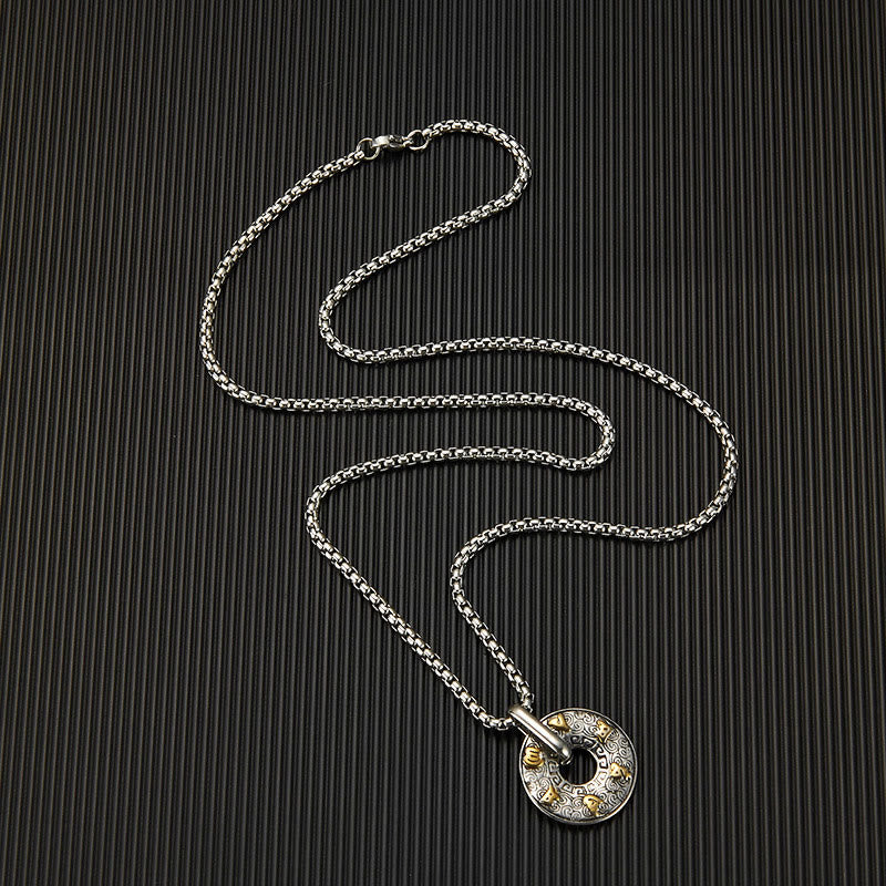 Buddha Stones Tibetano Om Mani Padme Hum Fibbia della Pace Creatività Collana Pendente - image 6