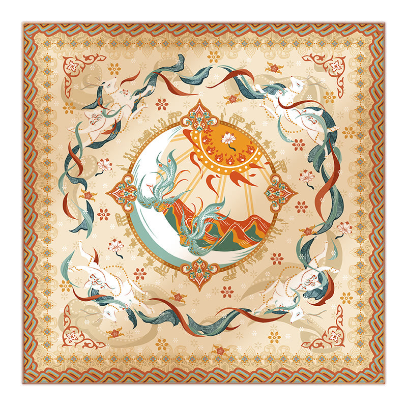 Buddha Stones Sciarpa in seta di gelso 100% di Dunhuang Riyue Mountain Scialle Dunhuang