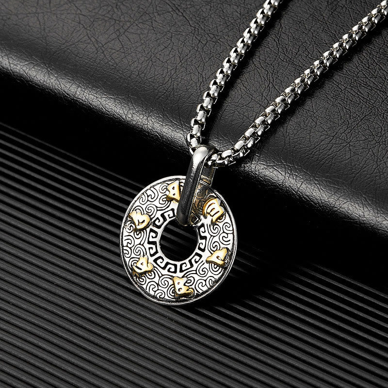 Buddha Stones Tibetano Om Mani Padme Hum Fibbia della Pace Creatività Collana Pendente - image 3