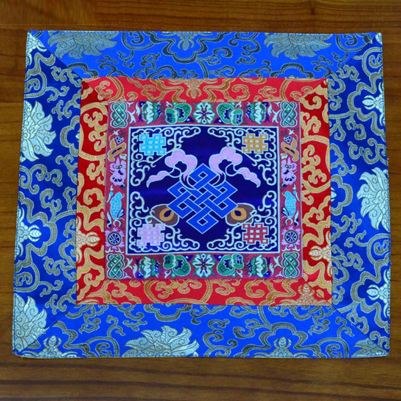 Tappetino per preghiera, meditazione, forza, nodo infinito, Vajra Man-Bcu, Kalachakra, simboli di buon auspicio