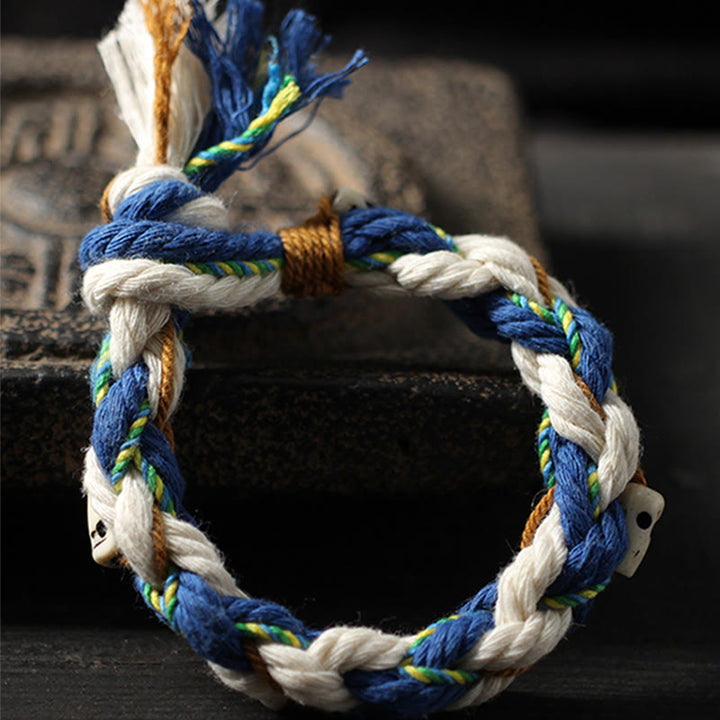 Buddha Stones Tibetano Zakiram Dea della Ricchezza Perlina Incisa Braccialetto Fatto a Mano della Fortuna