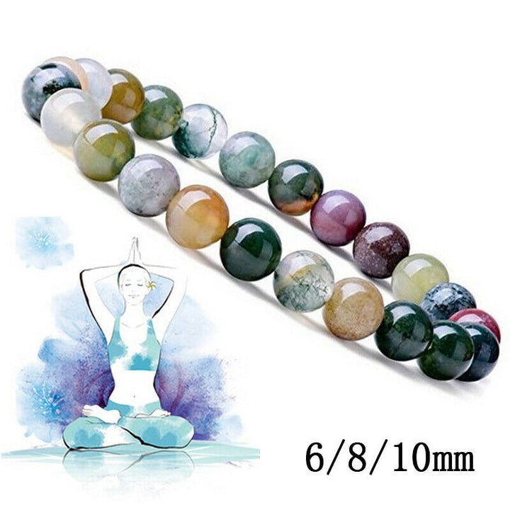 Braccialetto Buddha Stones India Agate Beads Luck Yoga
