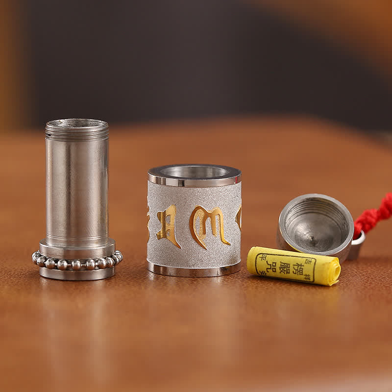 Buddha Stones Tibet Om Mani Padme Hum Shurangama Mantra Titanio Acciaio Saggezza Amuleto Collana Pendente - image 13