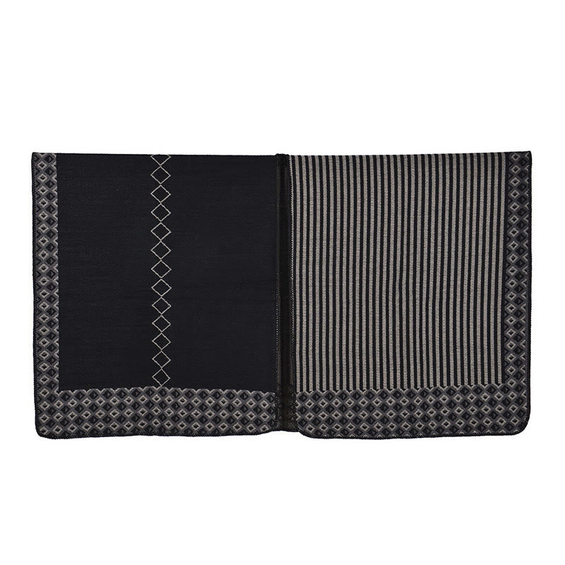 Buddha Stones tibetano con motivo a rombi a righe, sciarpa calda e morbida invernale