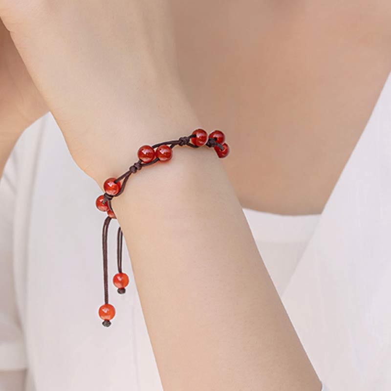 Bracciale Buddha Stones Agata Rossa Agata Muschiata Cinabro Calma