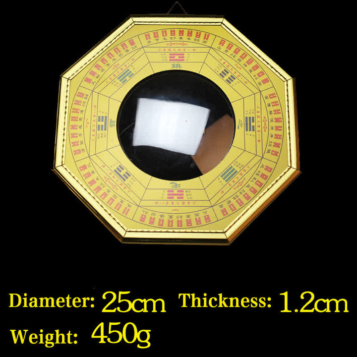 Feng Shui Bagua Mappa Equilibrio Armonia Soggiorno Mappa Energetica Specchio - Specchio convesso con mappa Bagua dorata da 25 cm - image 23