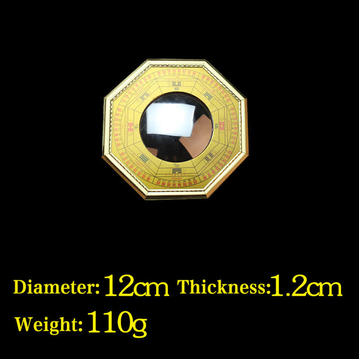 Feng Shui Bagua Mappa Equilibrio Armonia Soggiorno Mappa Energetica Specchio - Specchio convesso con mappa Bagua dorata da 12 cm - image 14