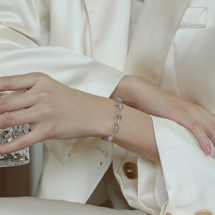 Bracciale a catena affascinante e positiva in pietra di luna