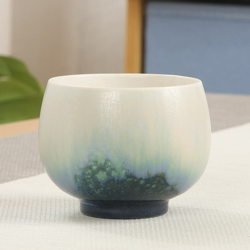 Buddha Stones Tazza da tè in ceramica verde creativa Tazze da tè Kung Fu