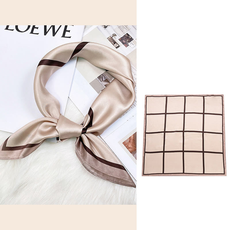 Sciarpa per capelli al collo in seta di gelso al 100%, motivo: Buddha Stones , scena pastorale, mongolfiera, fiori primaverili