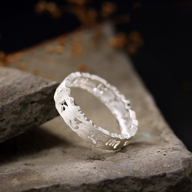 Buddha Stones Tibetano Argento Sterling 925 Om Mani Padme Hum Pace Cavo