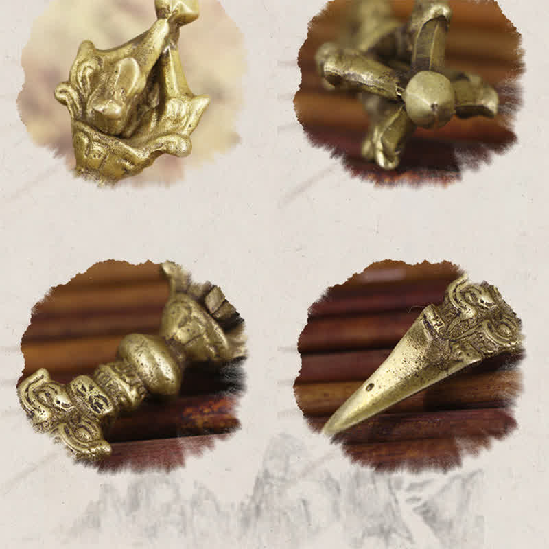 Buddha Stones Tibetano Cinque Fili Vajra Dorje Illuminazione Rame Decorazione