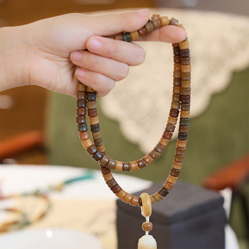 Buddha Stones 108 Mala Beads Bodhi Seed Buddha Mano Loto Braccialetto dell'armonia inciso