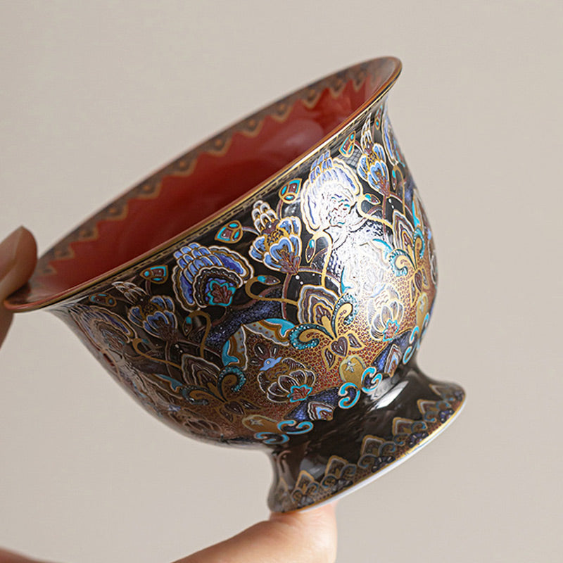 Buddha Stones Dunhuang Color Pattern Gaiwan Tazza da tè Kung Fu Tazza da tè con coperchio
