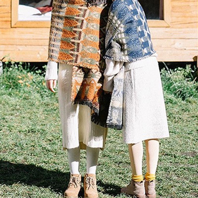 Buddha Stones tibetano con motivo geometrico classico, scialle invernale da viaggio accogliente
