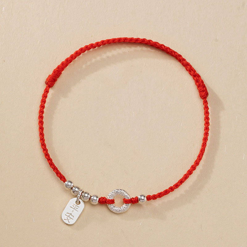 Buddha Stones 925 Sterling Silver Nuvole di Buon Auspicio Pace Fibbia Sano E Sano Bracciale Cavigliera - image 7