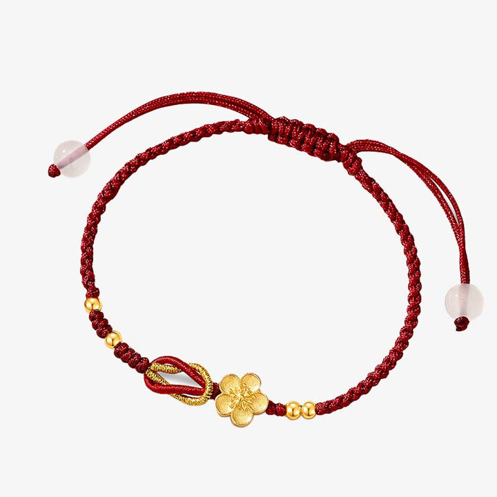 Braccialetto portafortuna in argento sterling 925 con fiori di ciliegio, sakura e calcedonio, fatto a mano , Buddha Stones