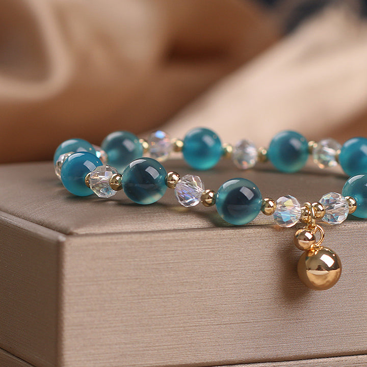 Braccialetto con ciondolo di perline di armonia curativa in agata caramella Buddha Stones