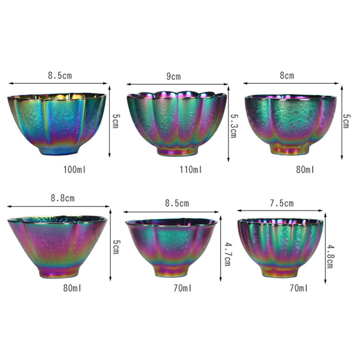 Tazza da tè in ceramica Jianzhan color arcobaleno Buddha Stones Kung Fu Tea Cup Bowl