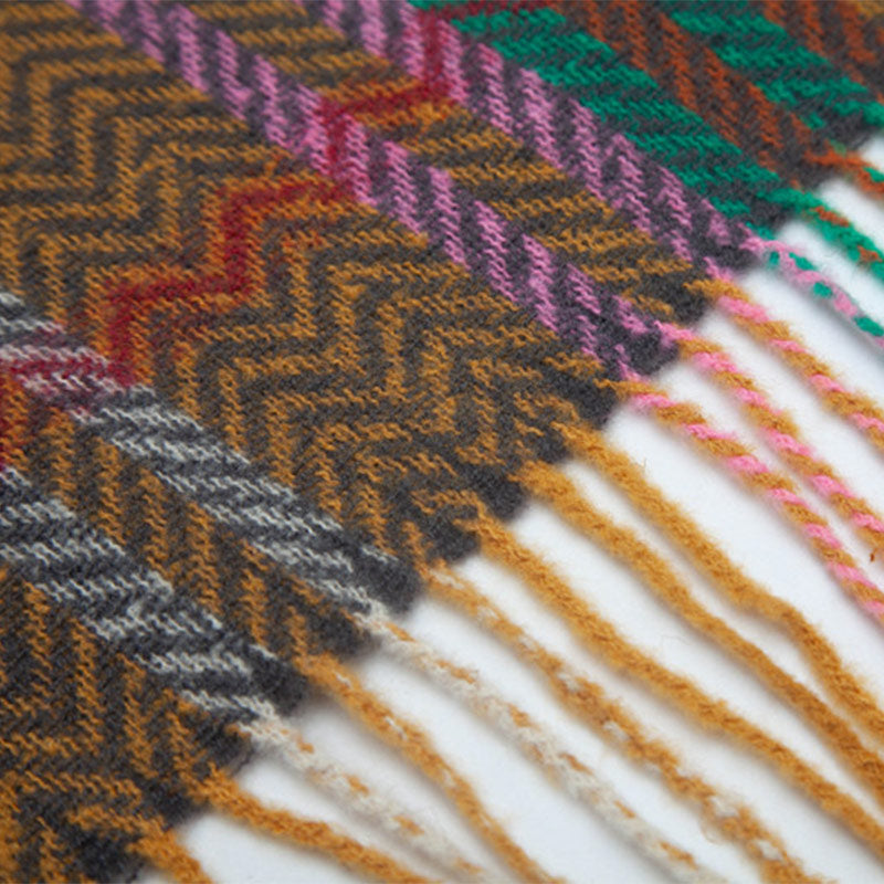 Scialle tibetano con Buddha Stones , nappe colorate, linea ondulata, sciarpa da viaggio invernale e accogliente