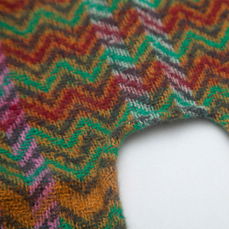 Scialle tibetano con Buddha Stones , nappe colorate, linea ondulata, sciarpa da viaggio invernale e accogliente