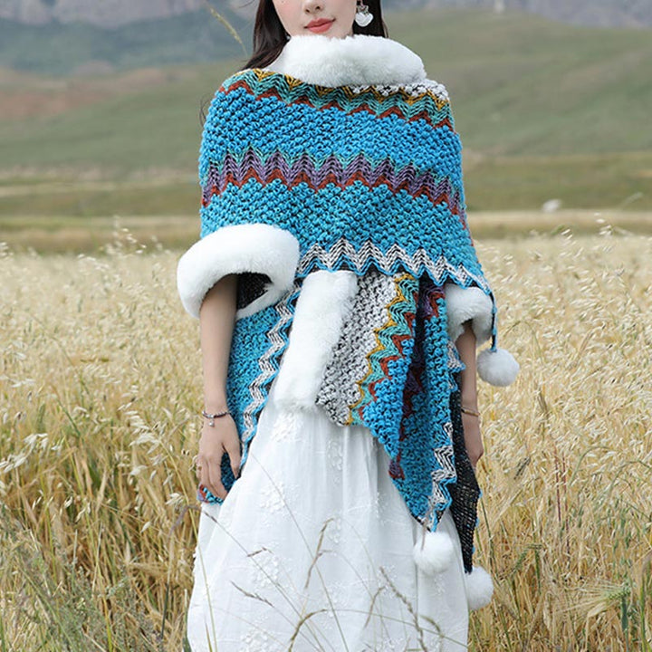 Buddha Stones multicolore con linee ondulate tibetane, cappotto invernale, sciarpa da viaggio avvolgente