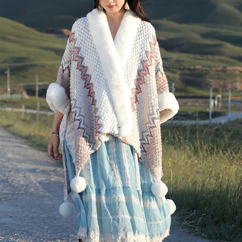 Buddha Stones multicolore con linee ondulate tibetane, cappotto invernale, sciarpa da viaggio avvolgente