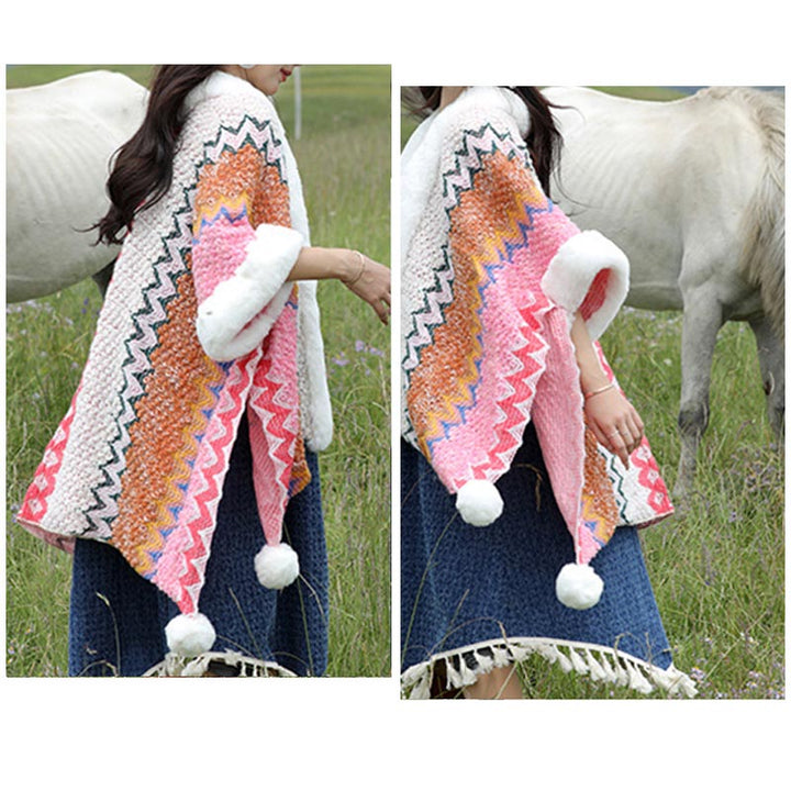 Buddha Stones multicolore con linee ondulate tibetane, cappotto invernale, sciarpa da viaggio avvolgente