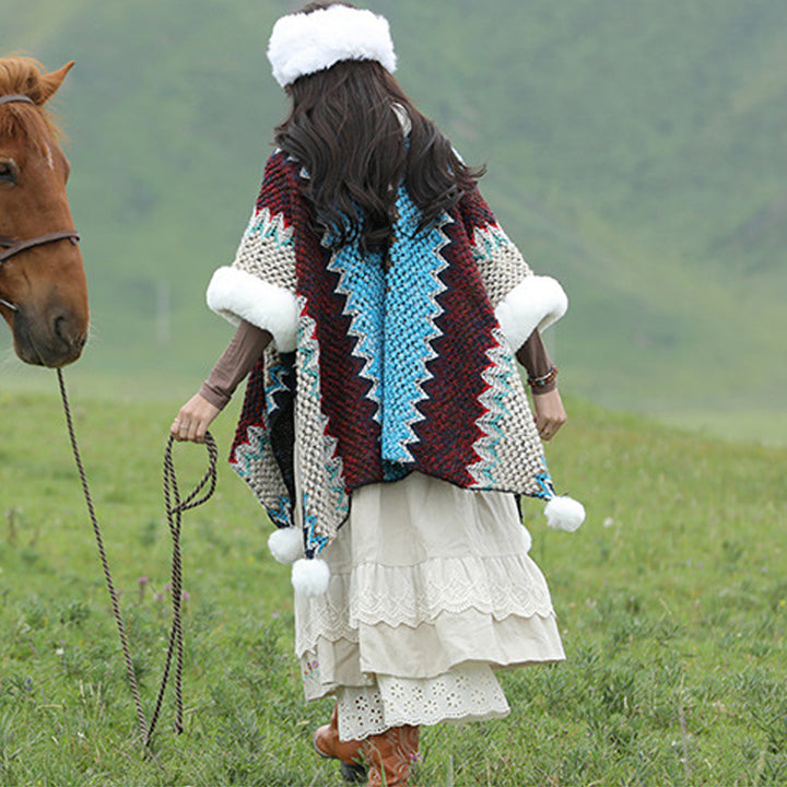 Buddha Stones multicolore con linee ondulate tibetane, cappotto invernale, sciarpa da viaggio avvolgente