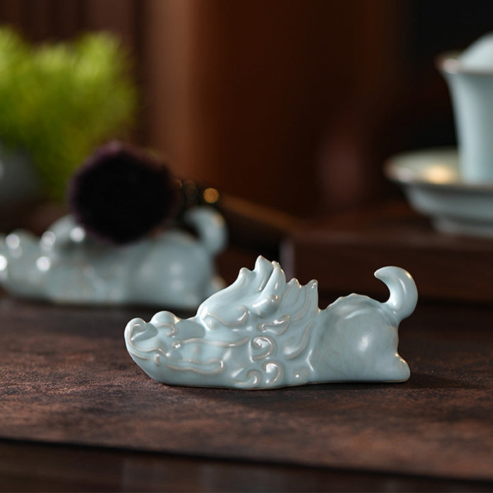 Buddha Stones Anno del Drago Fortuna Ceramica Tea Pet Casa Figurina Decorazione