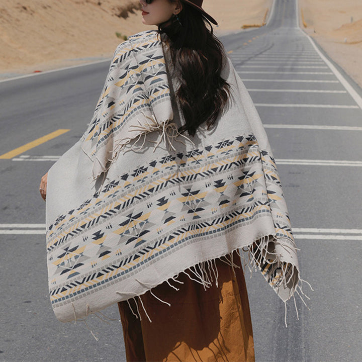 Buddha Stones , geometria colorata, caldo invernale, sciarpa da viaggio