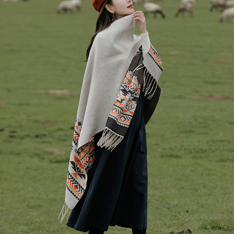 Buddha Stones , geometria colorata, caldo invernale, sciarpa da viaggio