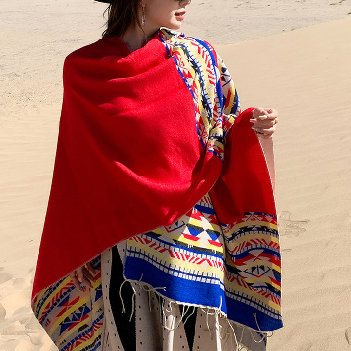 Buddha Stones , geometria colorata, caldo invernale, sciarpa da viaggio