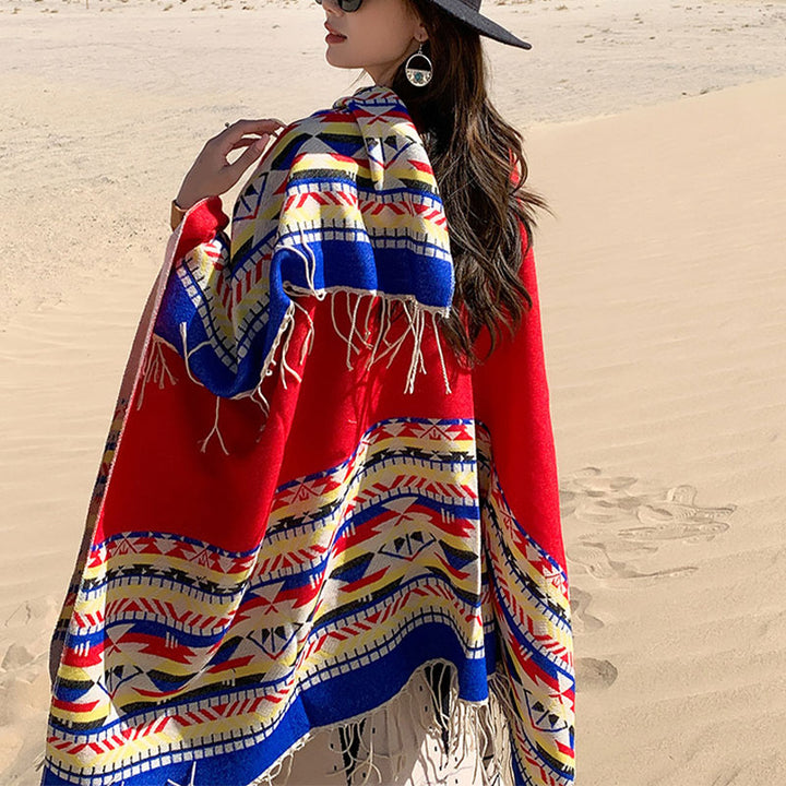 Buddha Stones , geometria colorata, caldo invernale, sciarpa da viaggio