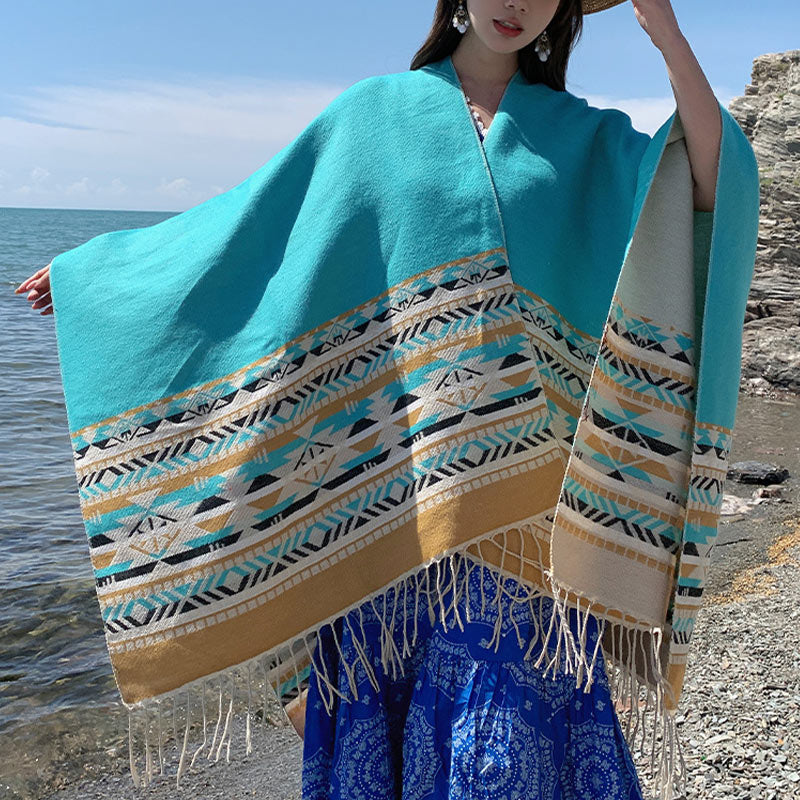 Buddha Stones , geometria colorata, caldo invernale, sciarpa da viaggio