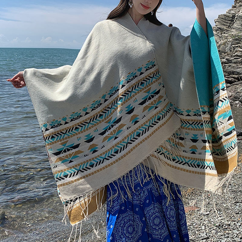 Buddha Stones , geometria colorata, caldo invernale, sciarpa da viaggio