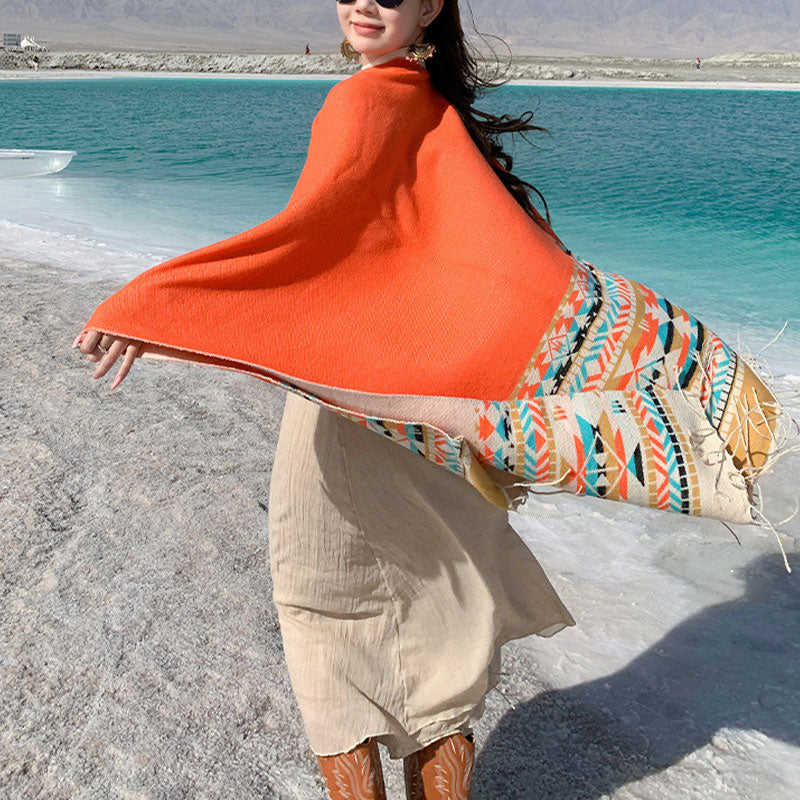 Buddha Stones , geometria colorata, caldo invernale, sciarpa da viaggio