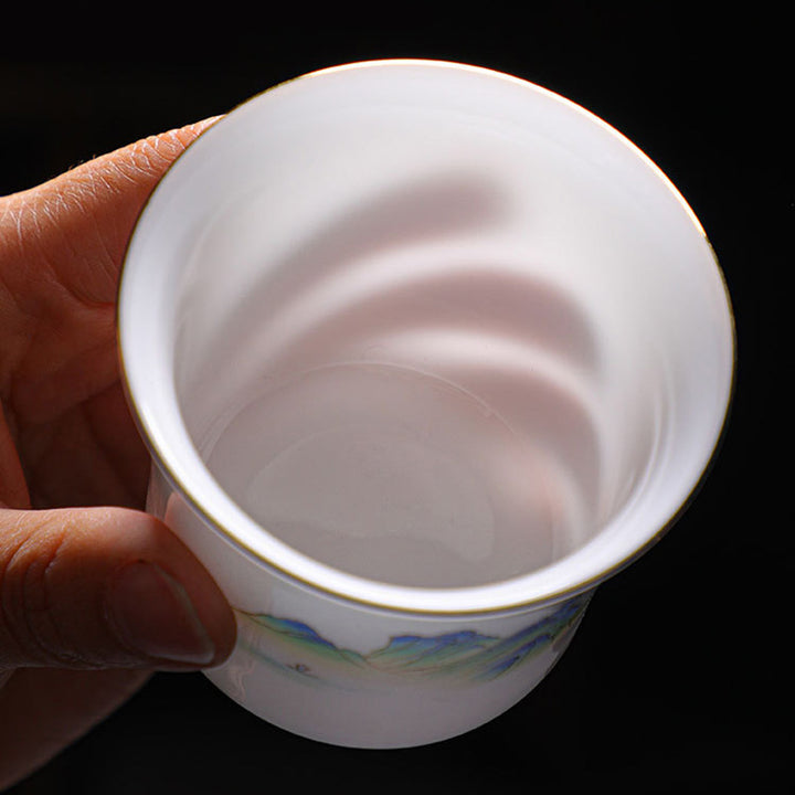 Buddha Stones Montagne Fiumi Albero Tazza da tè in ceramica Tazza da tè Kung Fu 120ml