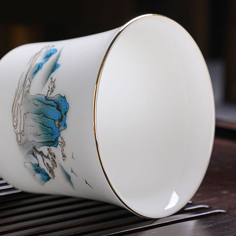 Buddha Stones Montagne Fiumi Albero Tazza da tè in ceramica Tazza da tè Kung Fu 120ml